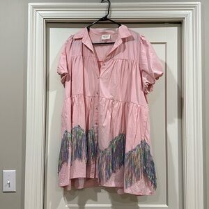 L Fantastic Fawn Sequin Tassle Dress